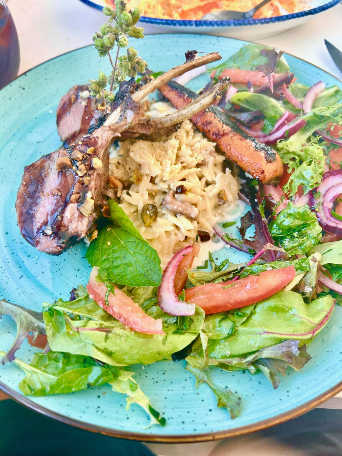 Toskos Lamb Chops with Orzo