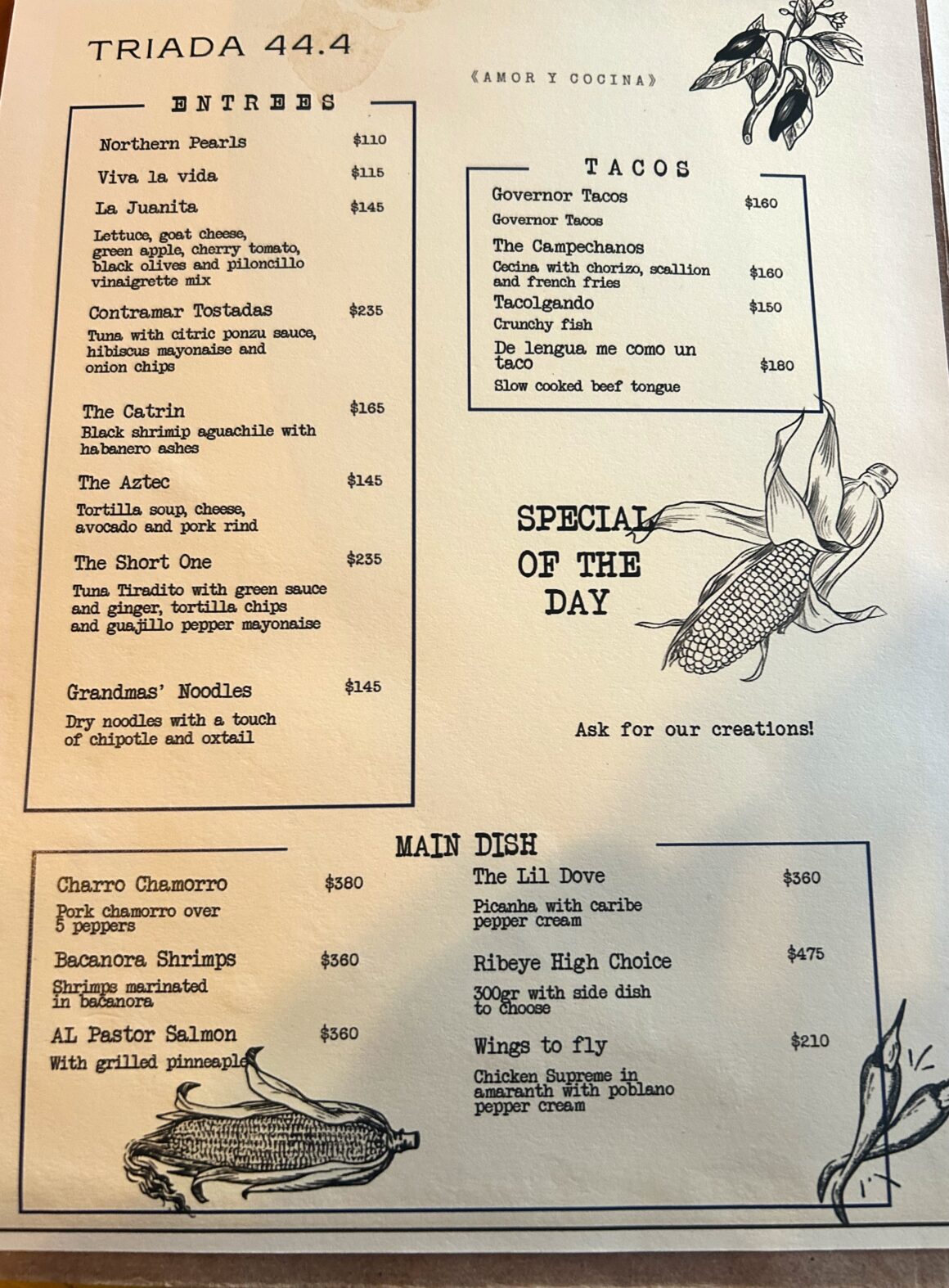 Triada 44.4 Menu